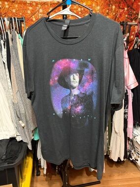 macgraw Black Tee with Cosmic Portrait